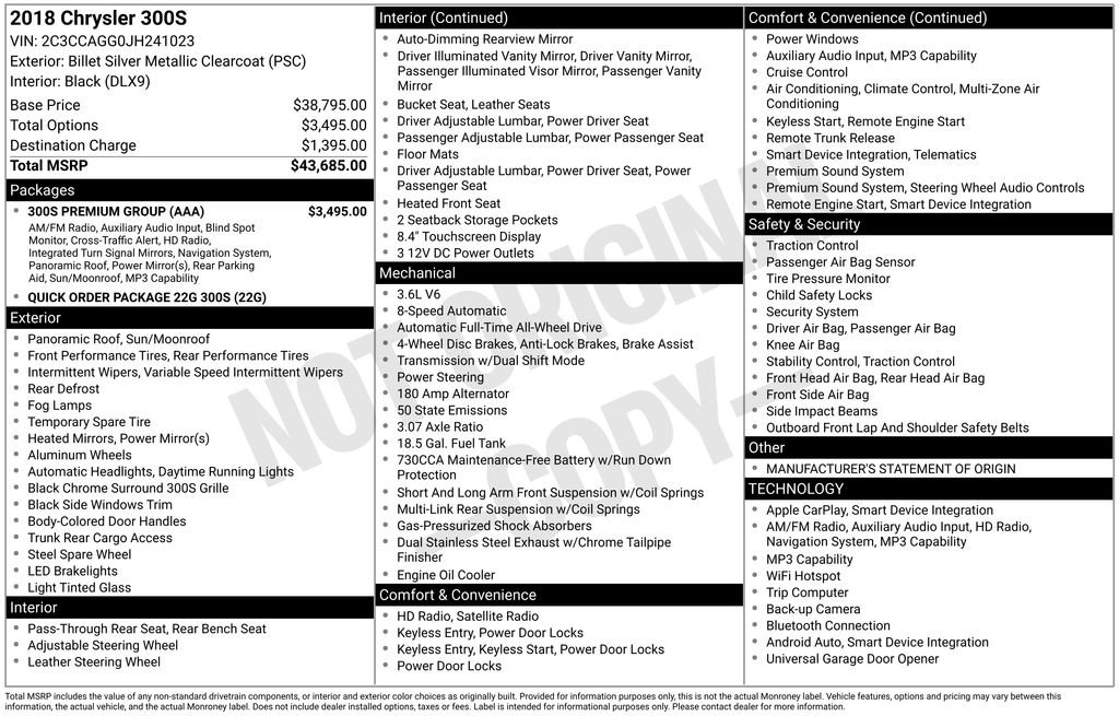 Used 2018 Chrysler 300 S w/ 300S Premium Group image 11