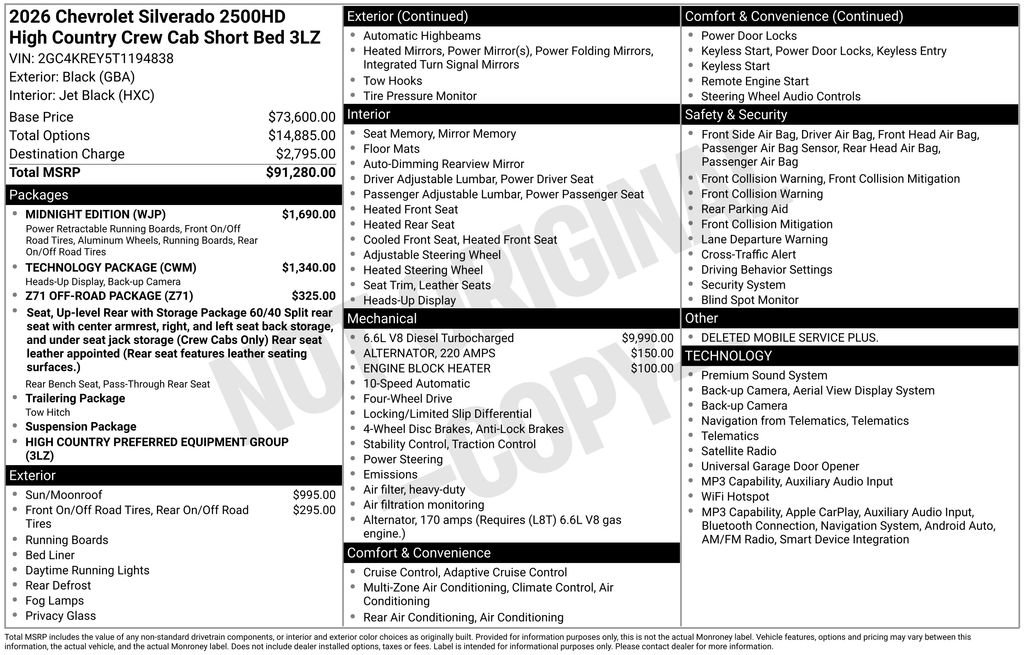 New 2026 Chevrolet Silverado 2500 High Country w/ Midnight Edition AWD/4WD image 45