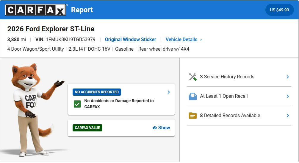 New 2026 Ford Explorer ST-Line w/ ST-Line Street Pack AWD/4WD image 3