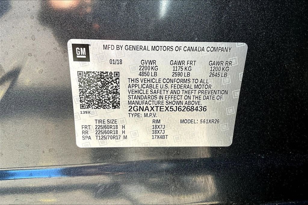 Used 2018 Chevrolet Equinox LT w/ LPO, Blackout Package image 36