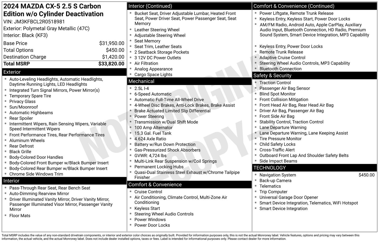 Used 2024 MAZDA CX-5 Carbon Edition AWD/4WD image 28