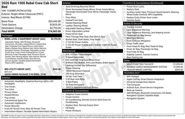 Used 2026 RAM 1500 Rebel w/ Rebel Level 2 Equipment Group AWD/4WD image 59