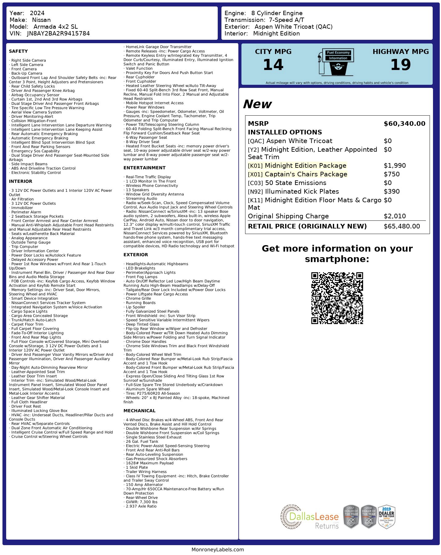 Used 2024 Nissan Armada SL w/ Midnight Edition Package image 3