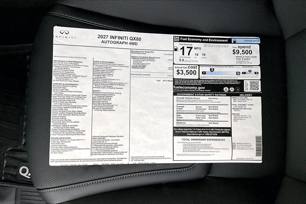 New 2027 INFINITI QX80 Autograph w/ Premium Cargo Package AWD/4WD image 45