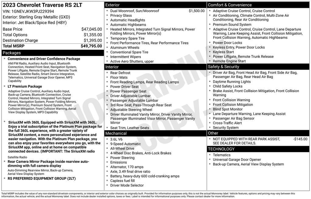 Certified 2023 Chevrolet Traverse RS AWD/4WD image 10