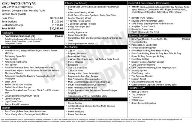 Used 2023 Toyota Camry SE w/ Convenience Package image 4