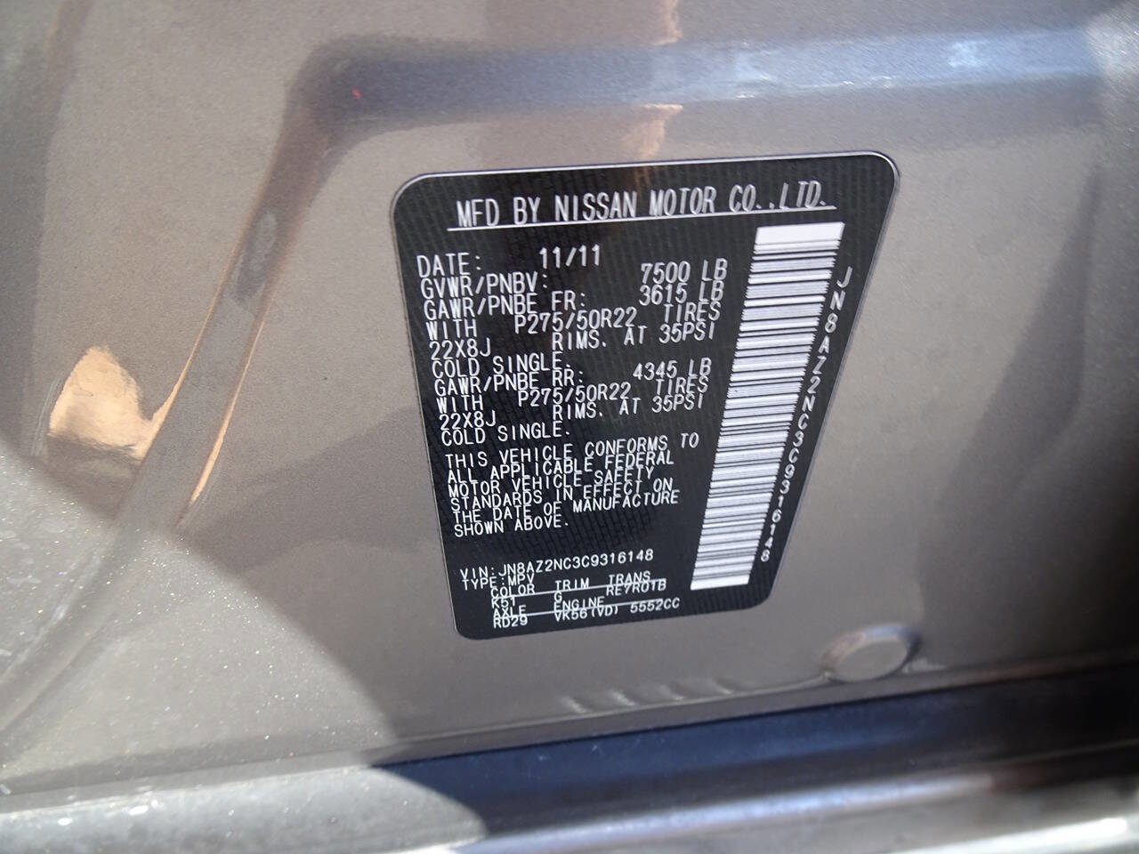 Used 2012 INFINITI QX56 4WD w/ Deluxe Touring Pkg image 10