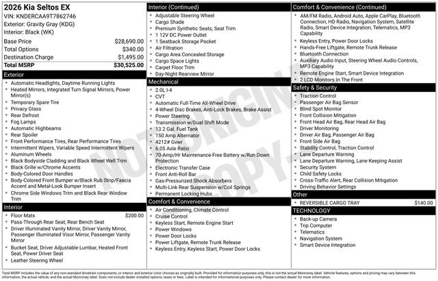 Certified 2026 Kia Seltos EX AWD/4WD image 33