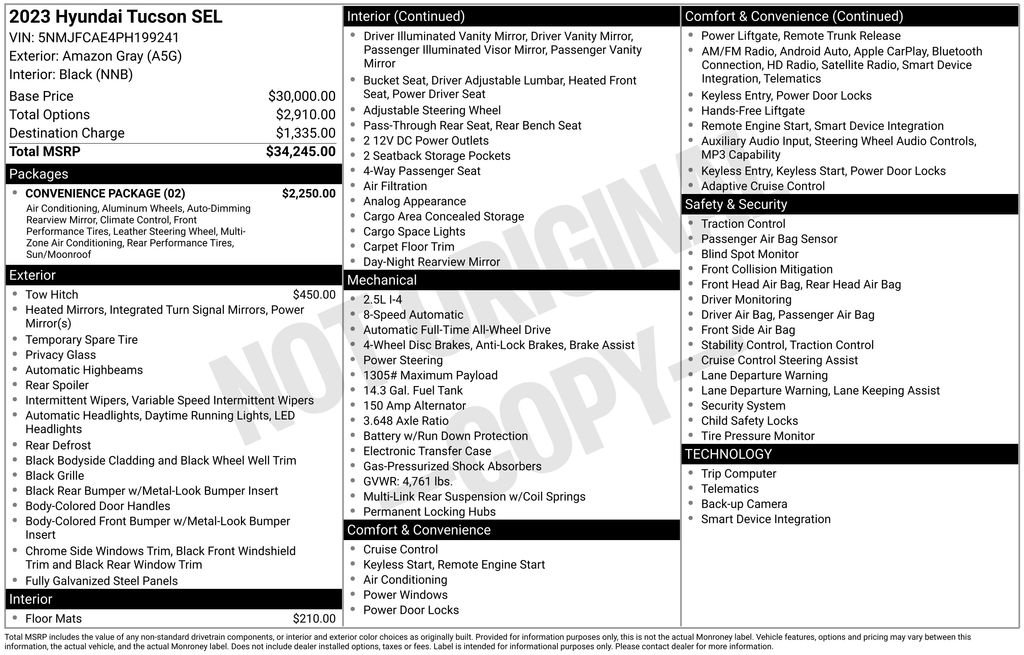 Used 2023 Hyundai Tucson SEL w/ Convenience Package AWD/4WD image 10