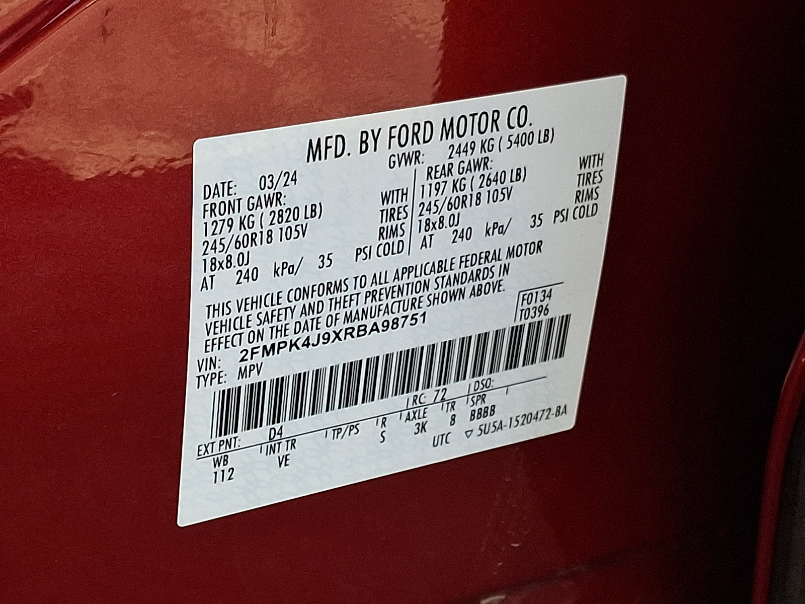 Certified 2024 Ford Edge SEL AWD/4WD image 27