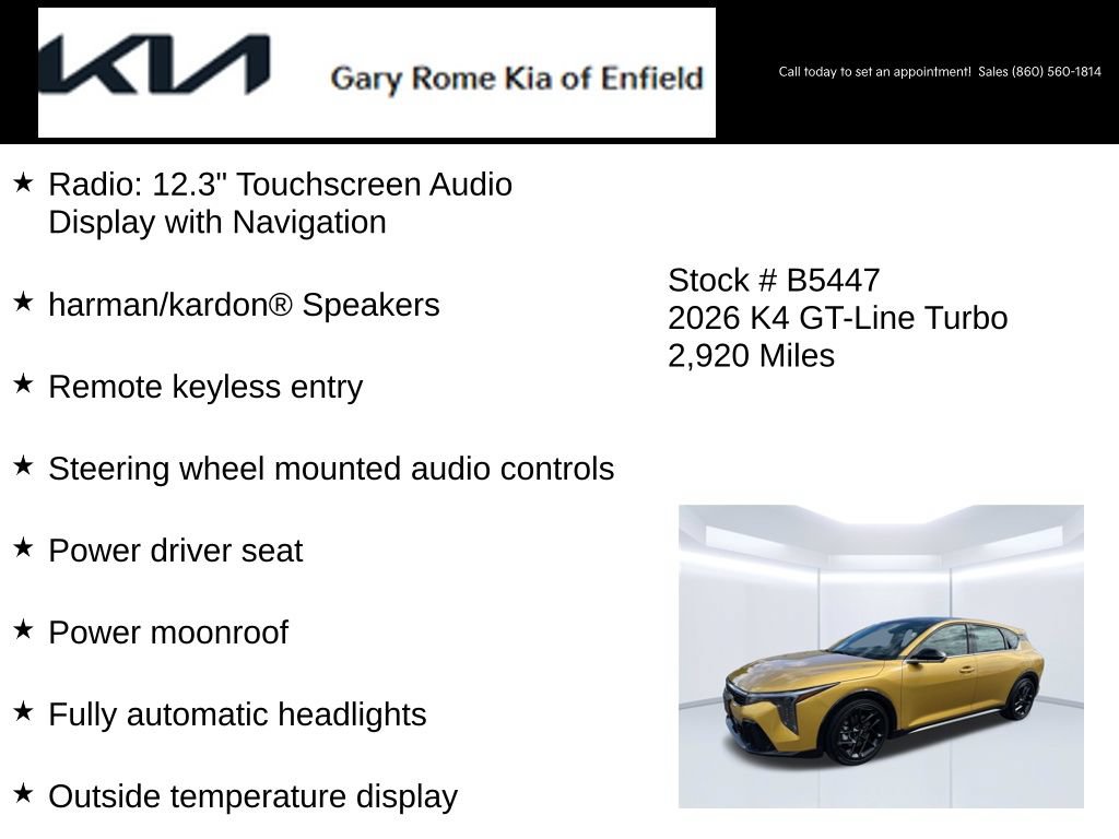 Certified 2026 Kia K4 GT-Line Turbo FWD image 15