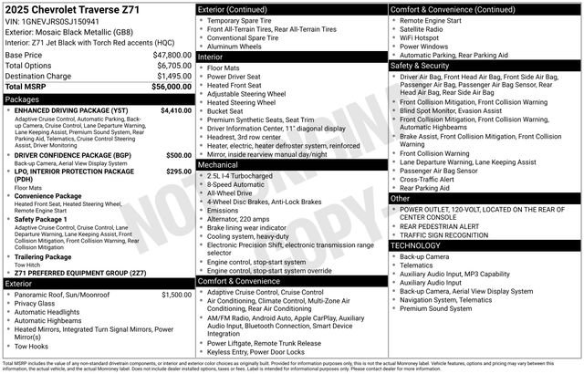 Used 2025 Chevrolet Traverse Z71 w/ Enhanced Driving Package AWD/4WD image 3
