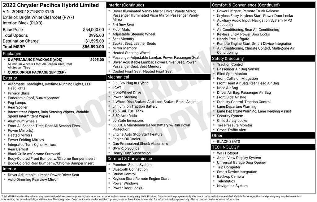 Used 2022 Chrysler Pacifica Limited w/ S Appearance Package image 11