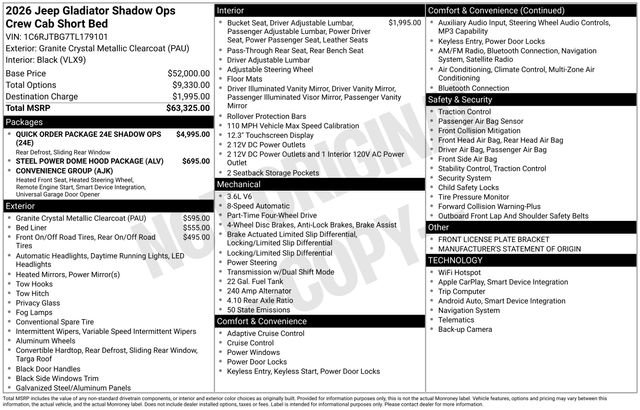 New 2026 Jeep Gladiator Sport AWD/4WD image 38