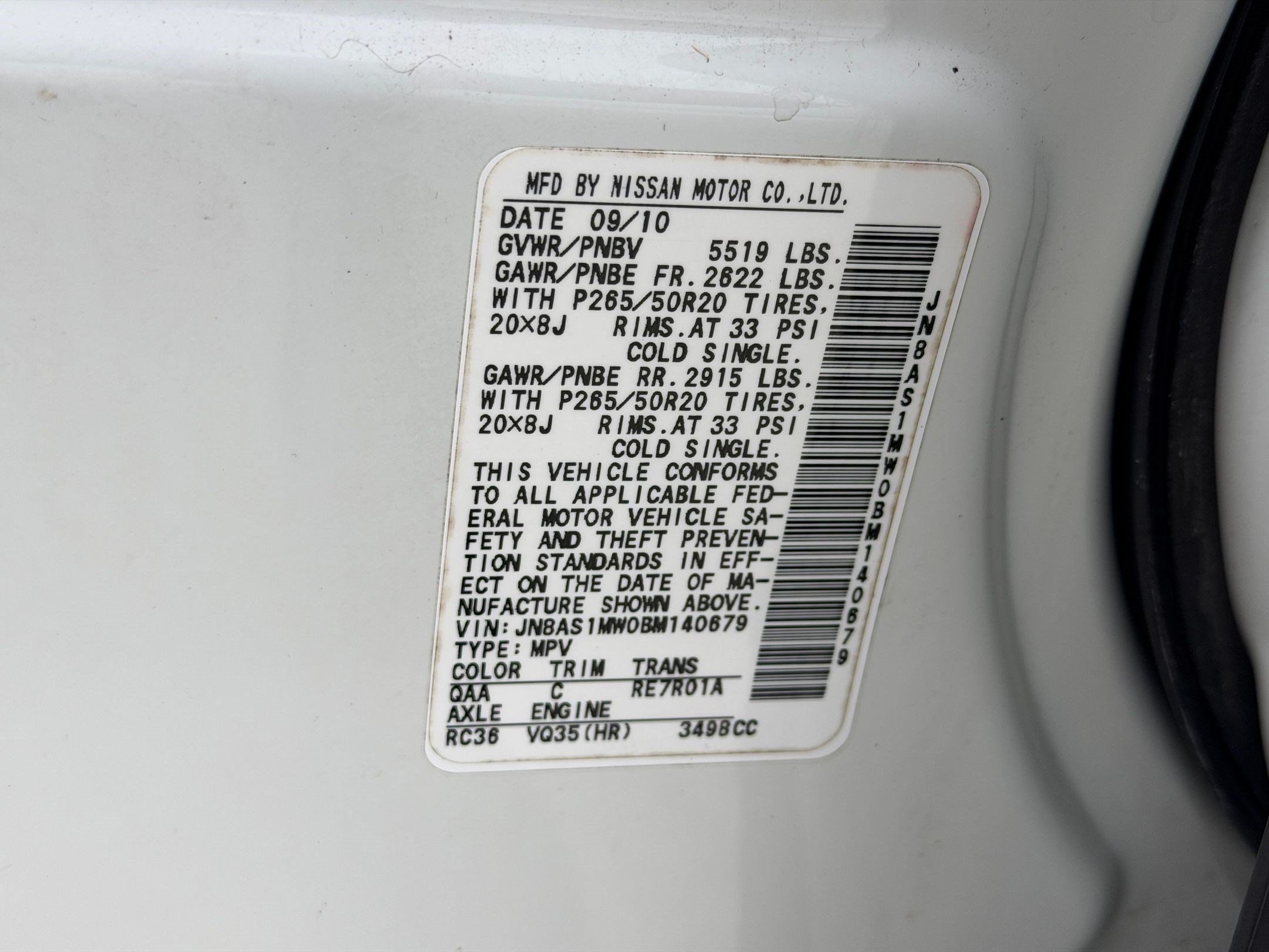 Used 2011 INFINITI FX35 AWD w/ Premium Pkg image 27