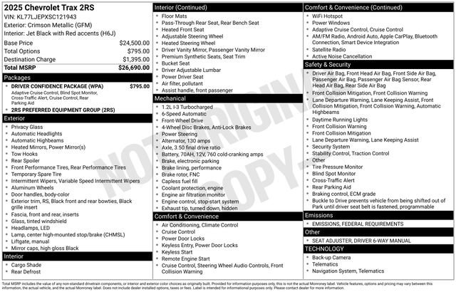 Used 2025 Chevrolet Trax RS w/ Driver Confidence Package image 7
