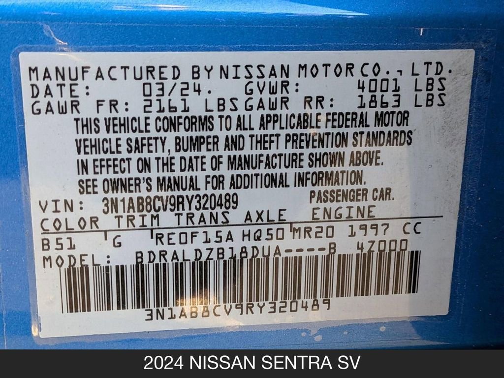 Certified 2024 Nissan Sentra SV FWD image 24