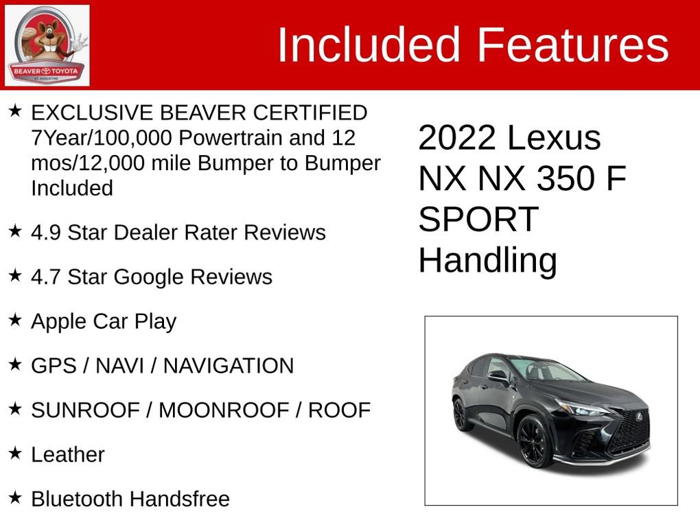 Used 2022 Lexus NX 350 F Sport w/ Towing Package (2000 Lbs) AWD/4WD image 4