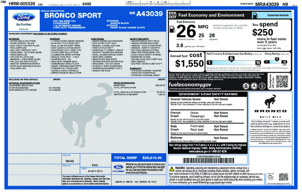 Used 2021 Ford Bronco Sport Big Bend AWD/4WD image 46