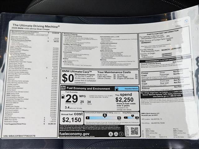 Used 2026 BMW 430i xDrive w/ Parking Assistance Package AWD/4WD image 17