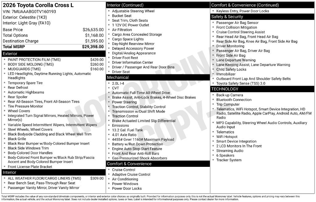 Certified 2026 Toyota Corolla Cross L AWD/4WD image 39