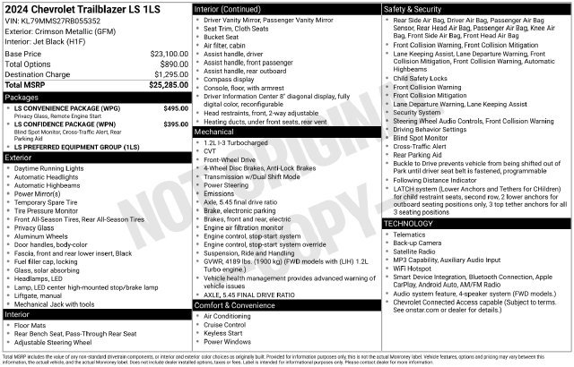 Used 2024 Chevrolet TrailBlazer LS w/ LS Convenience Package FWD image 2