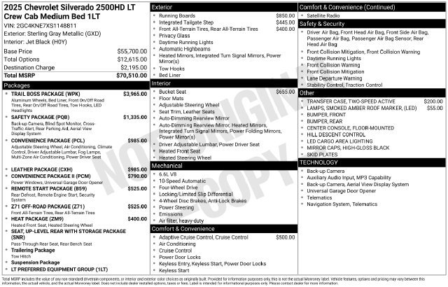 Used 2025 Chevrolet Silverado 2500 LT w/ Trail Boss Package AWD/4WD image 24