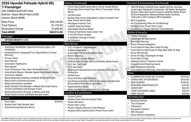 New 2026 Hyundai Palisade SEL AWD/4WD image 39