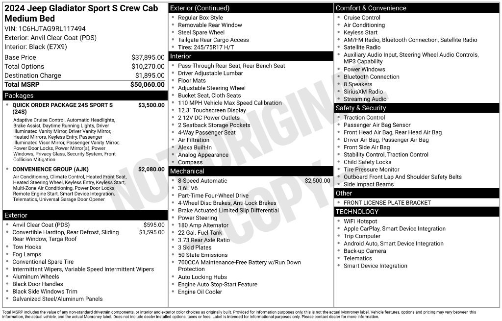 Used 2024 Jeep Gladiator Sport AWD/4WD image 6