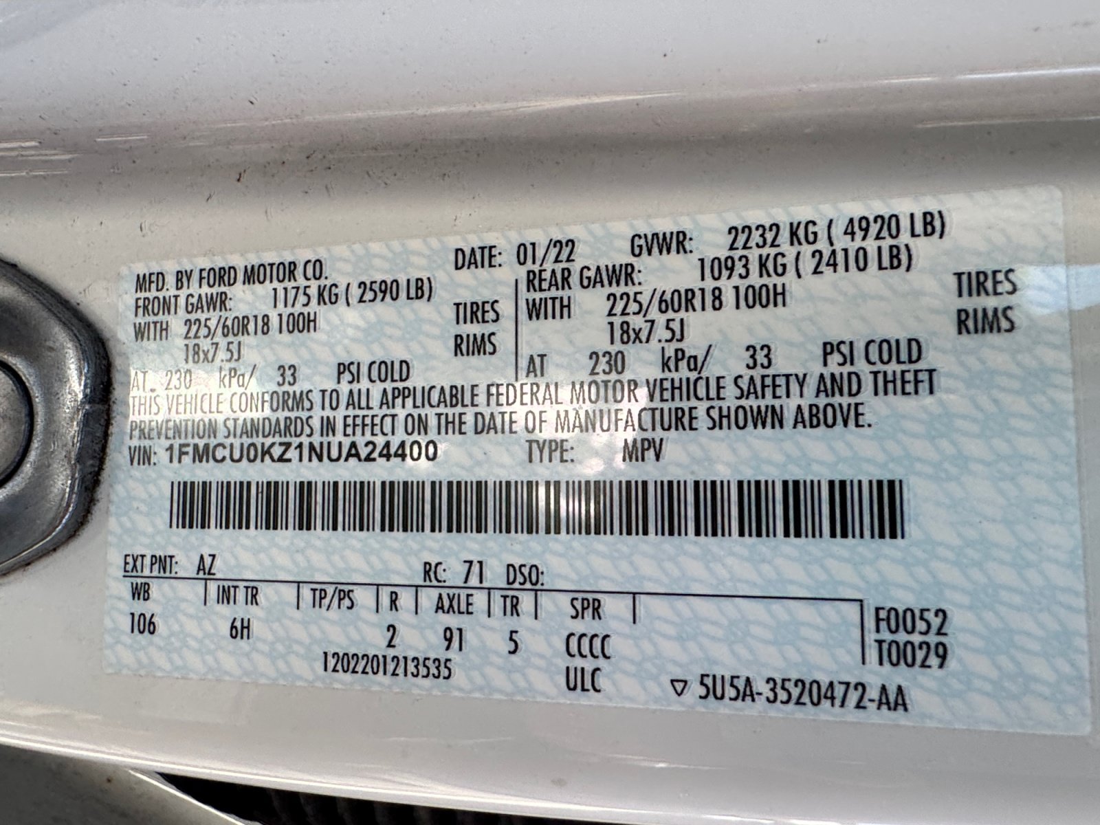 Used 2022 Ford Escape SEL w/ Technology Package FWD image 23