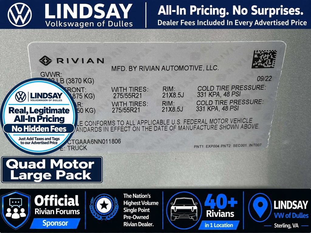 Used 2022 Rivian R1T Adventure AWD/4WD image 29