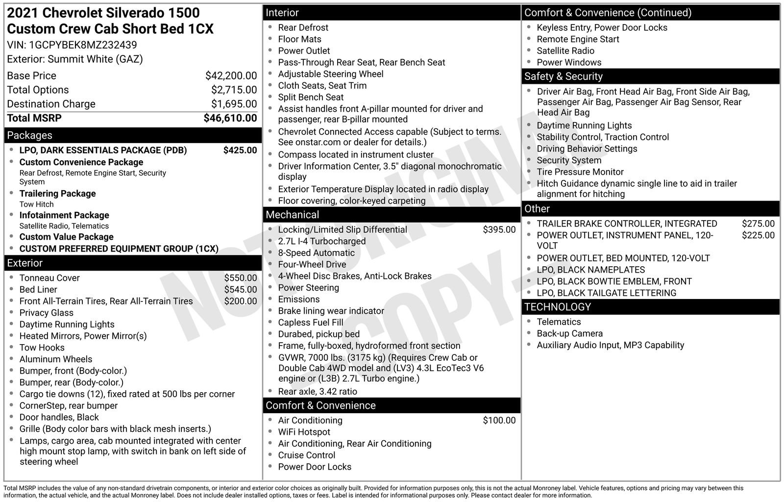 Used 2021 Chevrolet Silverado 1500 Custom w/ LPO, Dark Essentials Package AWD/4WD image 16