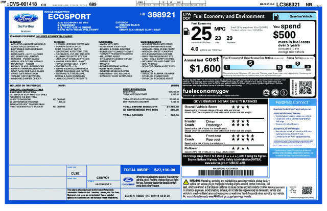 Used 2020 Ford EcoSport SE w/ SE Convenience Package AWD/4WD image 34