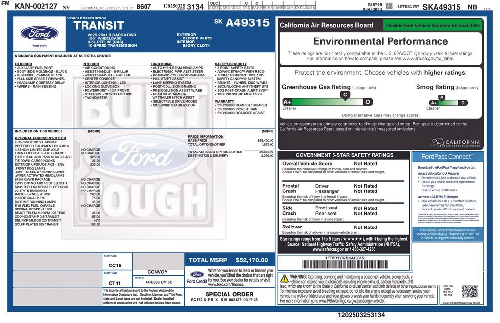 Used 2025 Ford Transit 250 Low Roof w/ Exterior Upgrade Package RWD image 22