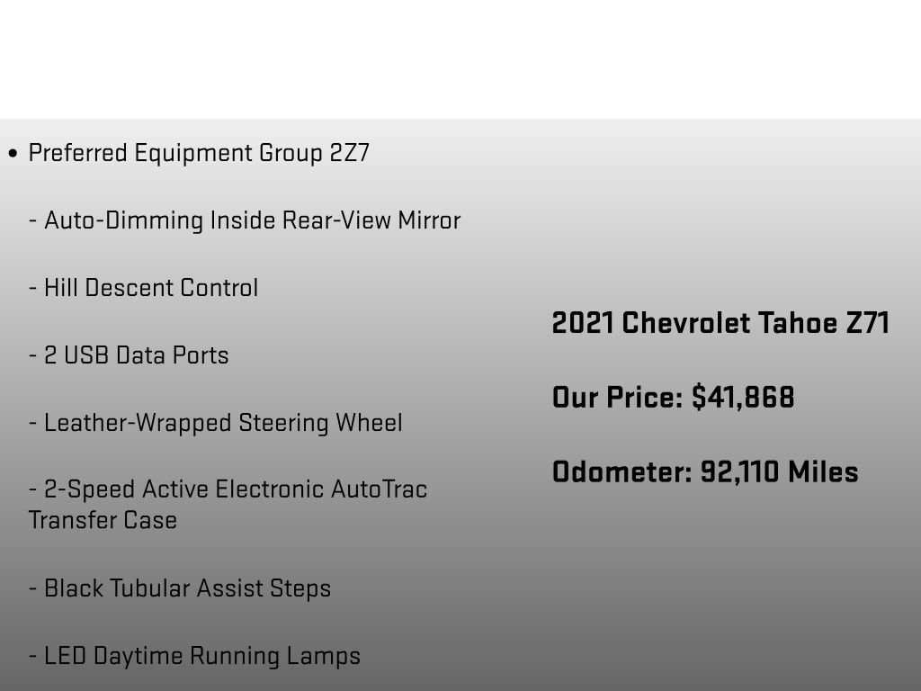 Used 2021 Chevrolet Tahoe Z71 w/ Luxury Package image 12