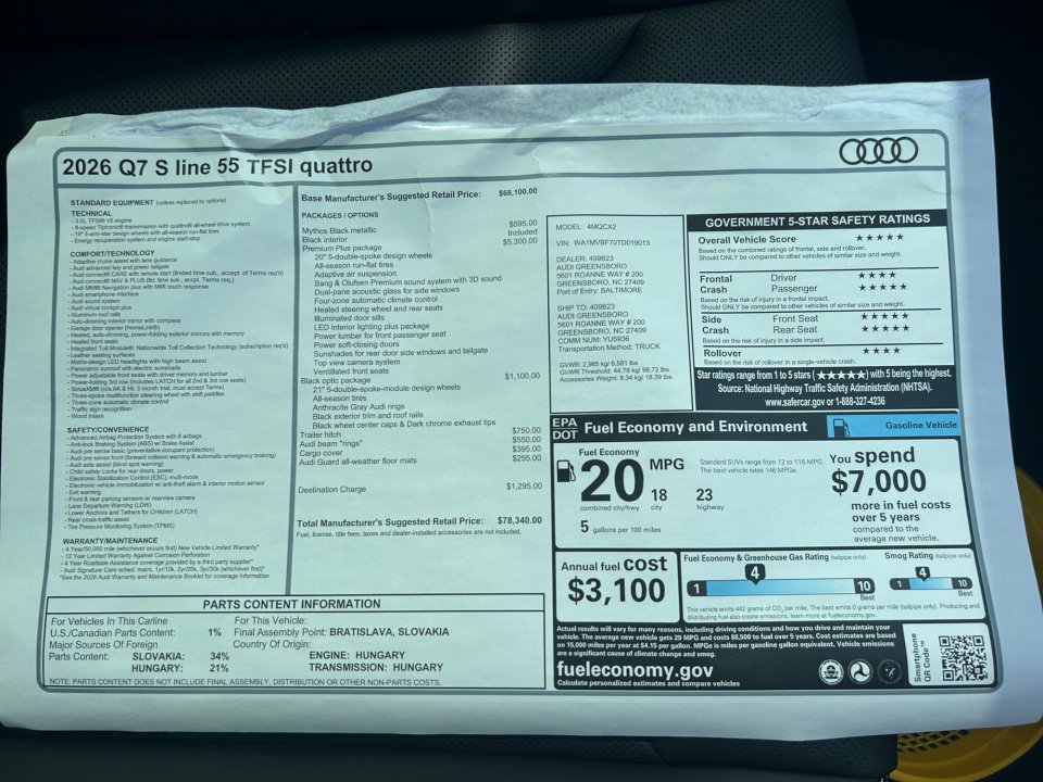 New 2026 Audi Q7 Premium Plus AWD/4WD image 33