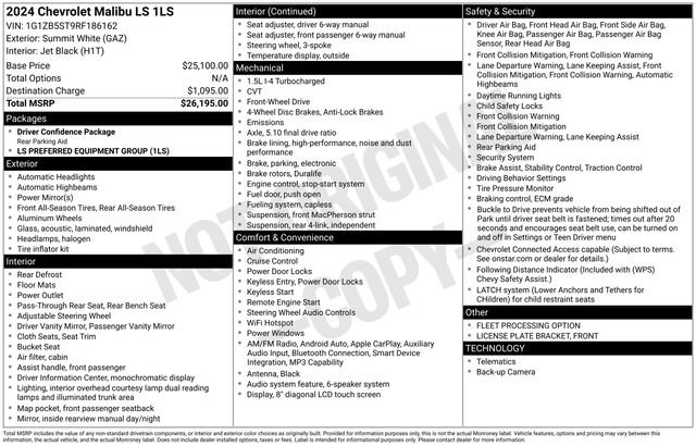 Used 2024 Chevrolet Malibu LS FWD image 7