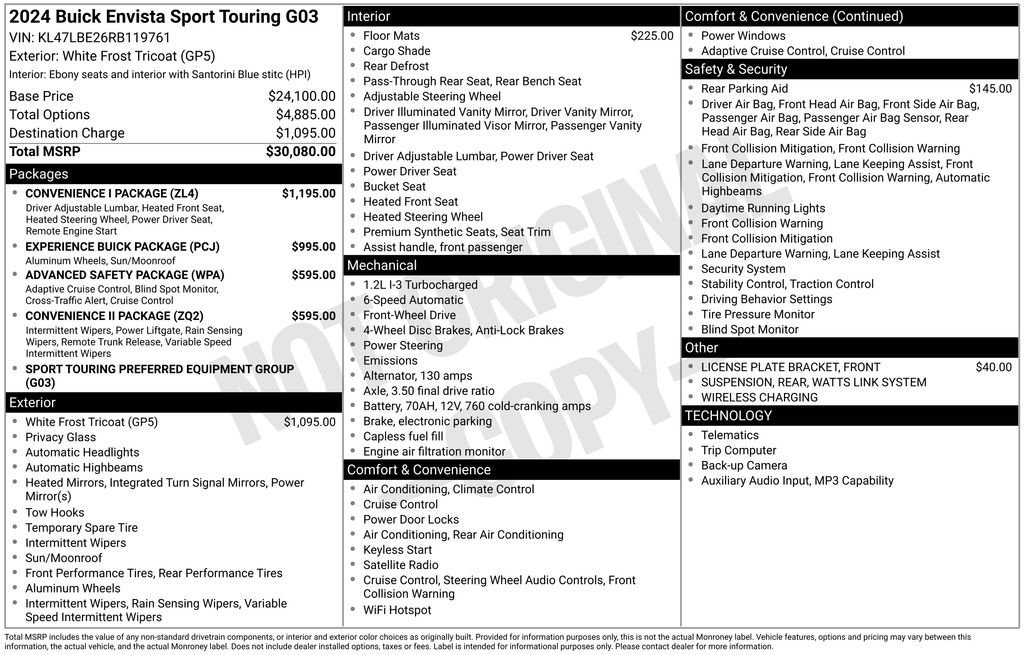 Used 2024 Buick Envista Sport Touring w/ Convenience I Package FWD image 34