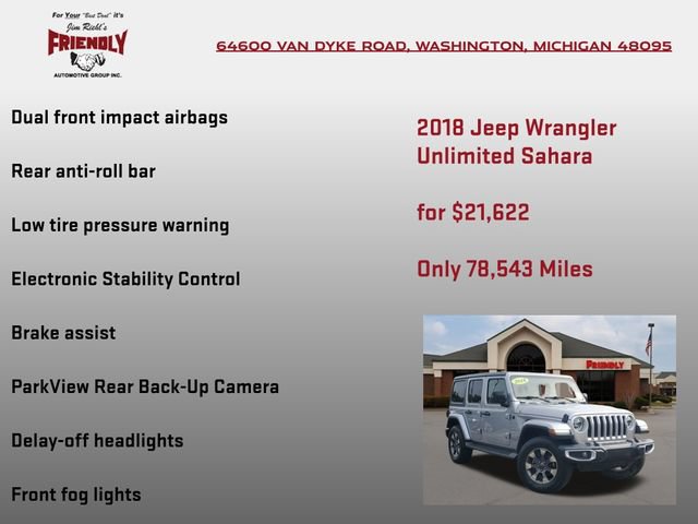 Used 2018 Jeep Wrangler Unlimited Sahara w/ Cold Weather Group AWD/4WD image 30
