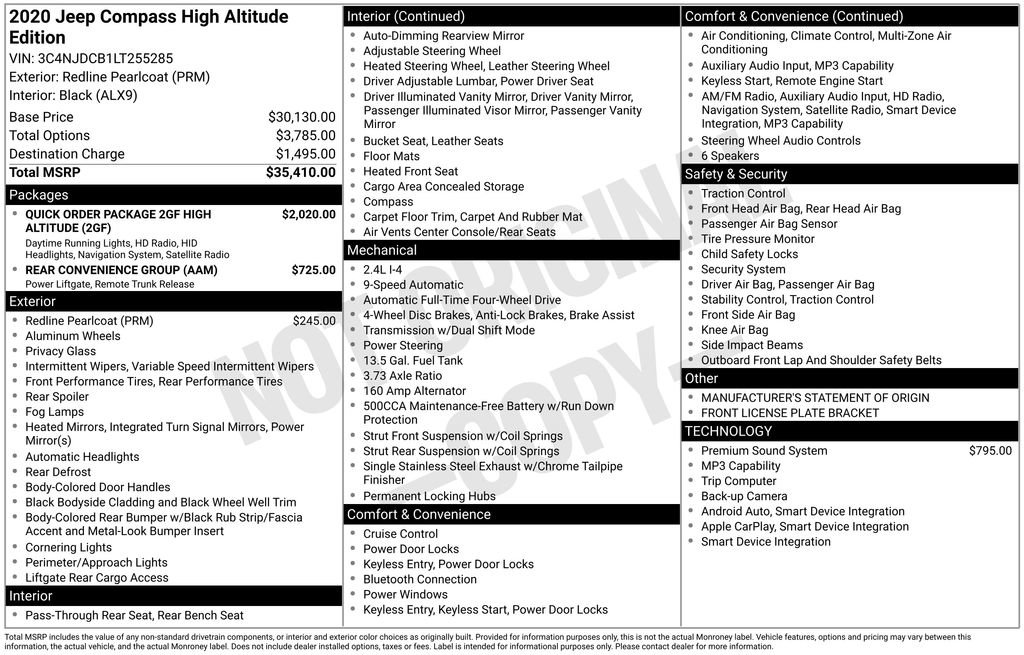 Certified 2020 Jeep Compass High Altitude AWD/4WD image 41