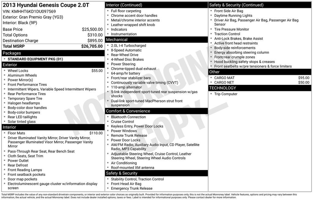 Used 2013 Hyundai Genesis 2.0T image 3