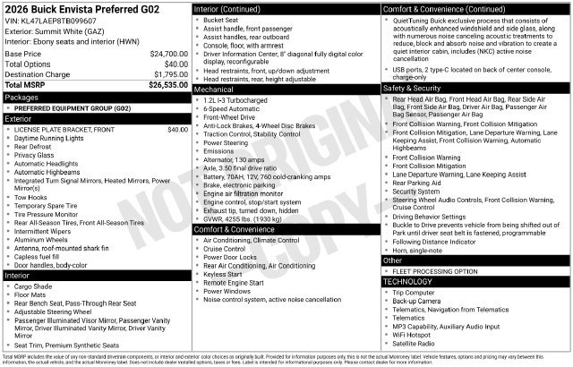 Used 2026 Buick Envista Preferred FWD image 30