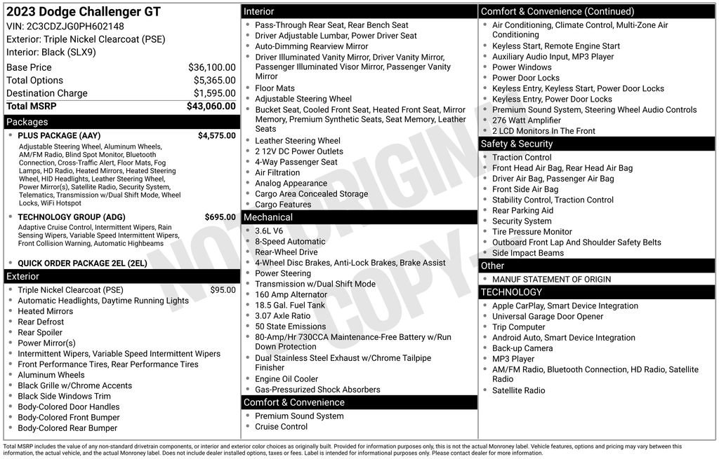Used 2023 Dodge Challenger GT w/ Plus Package image 6