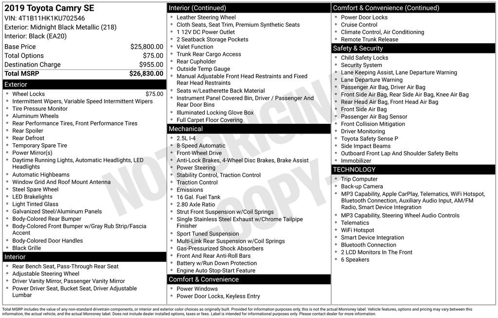 Used 2019 Toyota Camry SE image 11