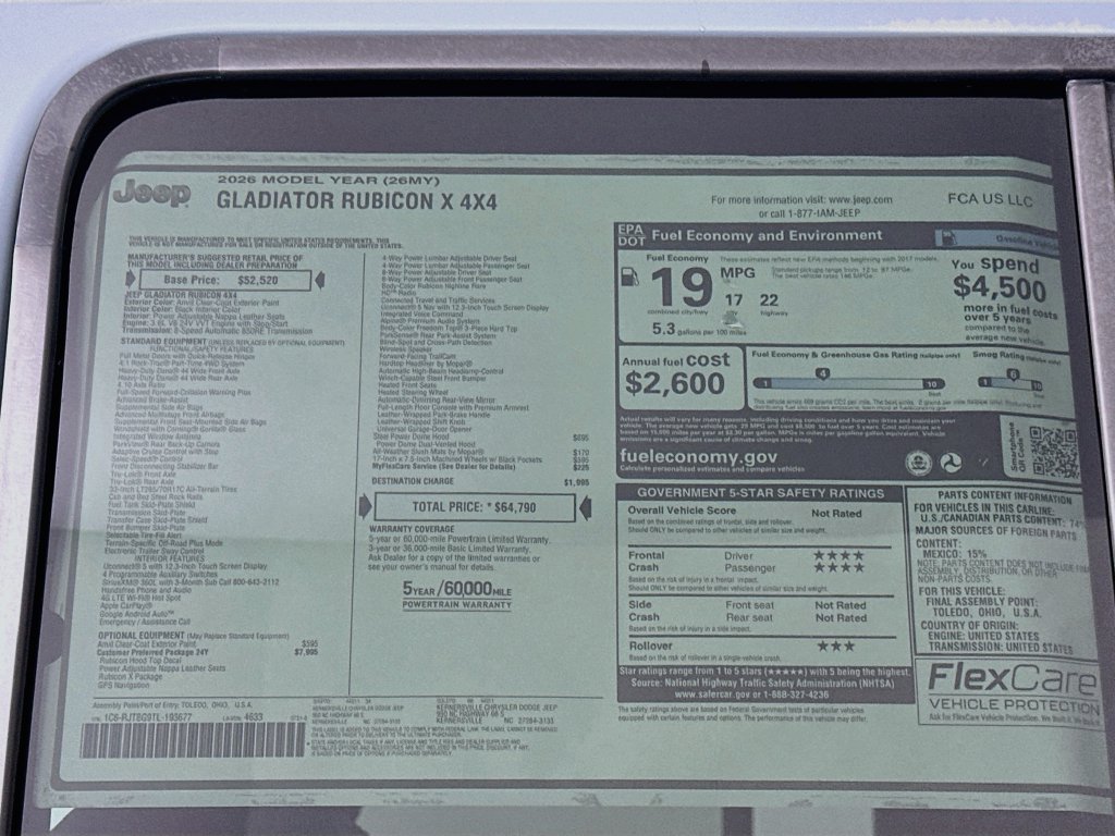 New 2026 Jeep Gladiator Rubicon AWD/4WD image 20