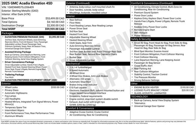 Used 2025 GMC Acadia Elevation w/ Elevation Premium Package image 35