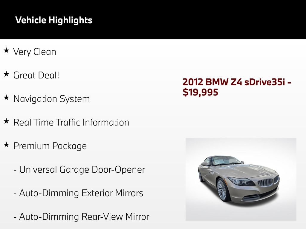 Used 2012 BMW Z4 sDrive35i RWD image 5