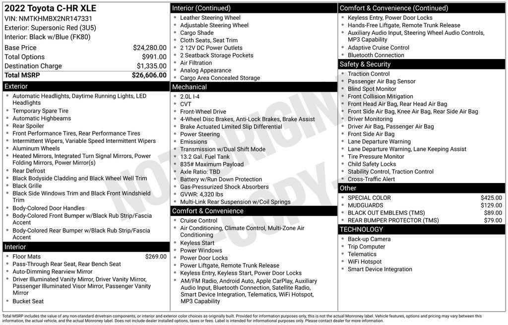 Certified 2022 Toyota C-HR XLE FWD image 21