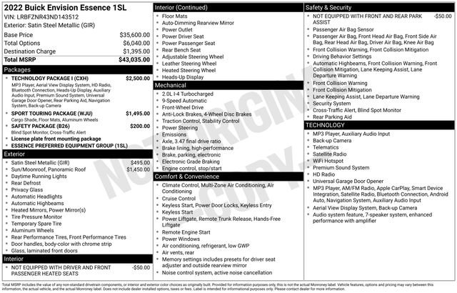 Used 2022 Buick Envision Essence w/ Technology Package I FWD image 26