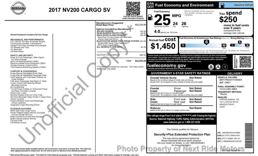 Used 2017 Nissan NV200 SV w/ Back Door Glass Package FWD image 30